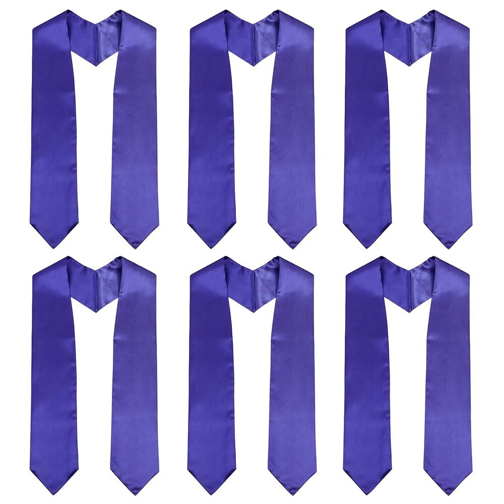 6860 6 Pieces Plain Graduation Honor Stole Bulk Unisex Academic Sashes